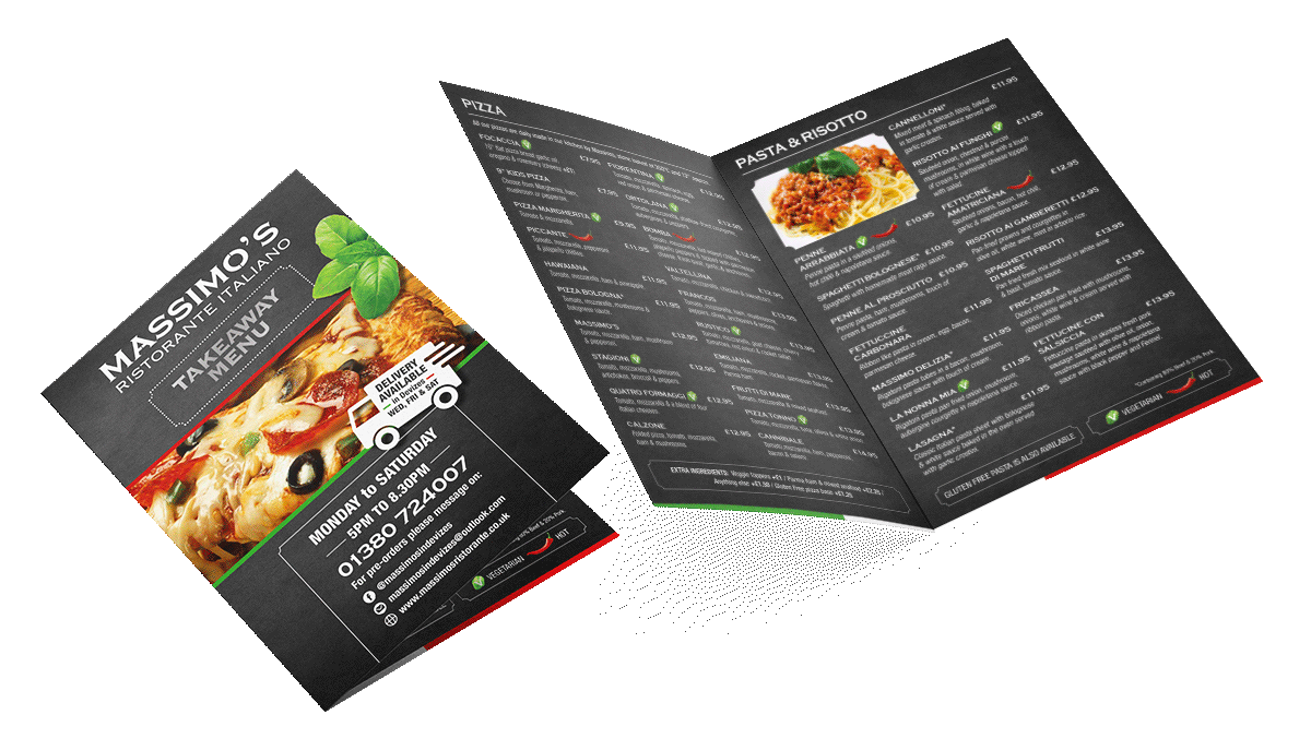 A4 Folded Menu